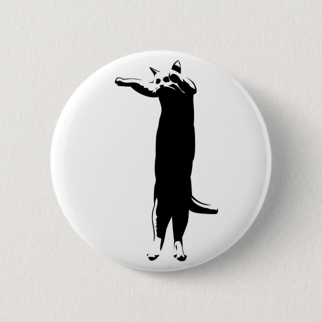 Rond 5 Cm M. Long Cat Badge (Devant)