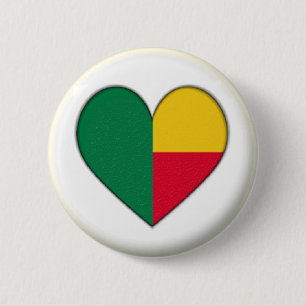 ROND 5 CM NOUVEAU ! ! - BENIN COEUR COEUR NIP RETOUR BADGE