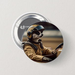 Rond 5 Cm Pilote professionnel de course Meerkat, badge