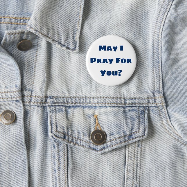 Rond 5 Cm Puis-Je Prier Pour Vous ? Badge (En situation)