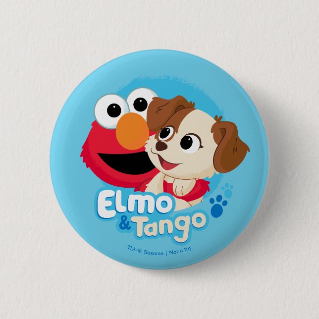 Rond 5 Cm Rue Sésame | Badge Elmo & Tango (Devant)