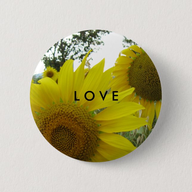 Rond 5 Cm Sunflower Photo Love Badge (Devant)