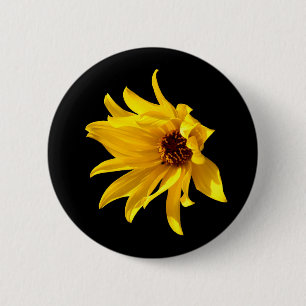 Rond 5 Cm Tête de marguerite jaune Badge d'hélium