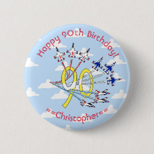 Rond 5 Cm Thunderbirds 90e Anniversaire Badge (Ciel Bleu)