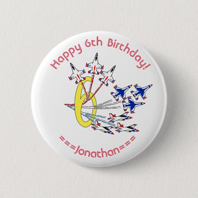 Rond 5 Cm Thunderbirds Badge 6e anniversaire (Devant)