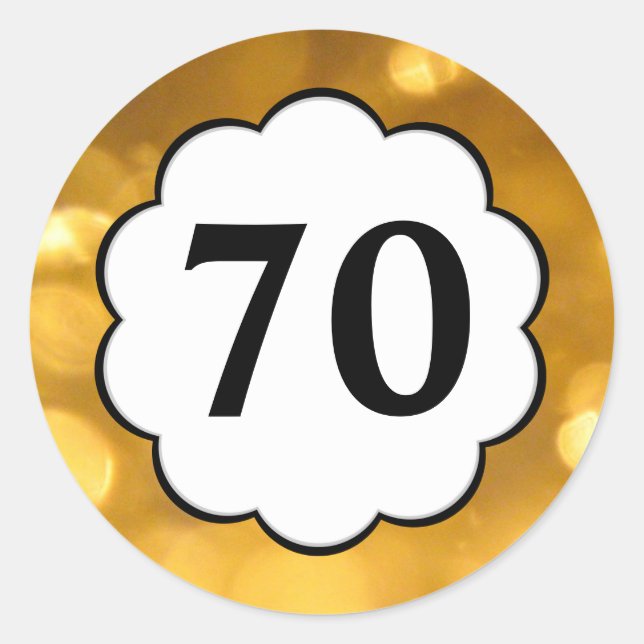 Rond 70 - Sticker en chiffres d'or (Devant)