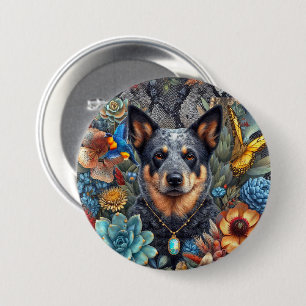 Rond 7,6 Cm Badge Australian Cattle Dog Art