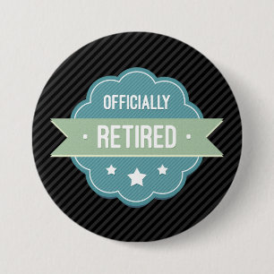 Rond 7,6 Cm Badge Bleu Officiellement Retiré