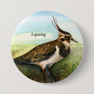 Rond 7,6 Cm Badge d'aquarelle d'oiseau lapin