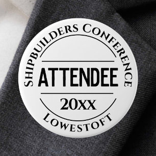 Rond 7,6 Cm Bouton Badge du participant à la conférence