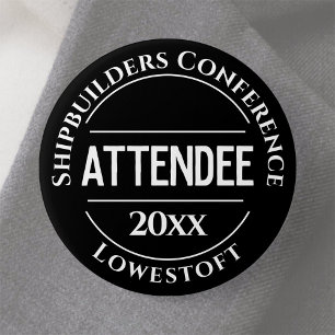 Rond 7,6 Cm Bouton Badge du participant à la conférence