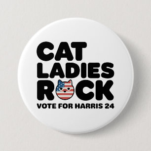 Rond 7,6 Cm CHAT KAMALA HARRIS DAMES ROCK ! Badge