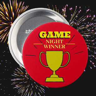 Rond 7,6 Cm Jeu Nuit gagnant pin badge jeux trophée du prix