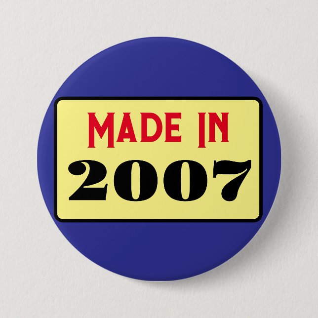 Rond 7,6 Cm Retro style 18ème anniversaire badge 2007 (Devant)