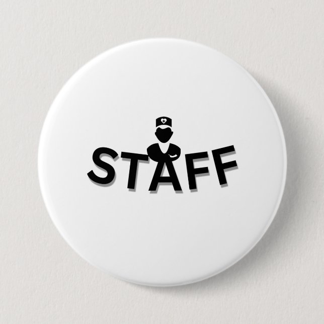 Rond 7,6 Cm STAFF Button Badge (Devant)