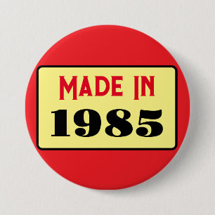 Rond 7,6 Cm Style rétro 40e anniversaire badge 1985