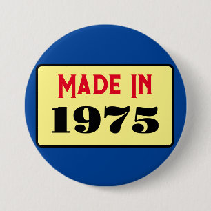 Rond 7,6 Cm Style rétro 50e anniversaire badge 1975
