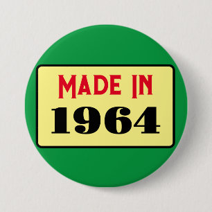 Rond 7,6 Cm Style rétro 60e anniversaire badge 1964