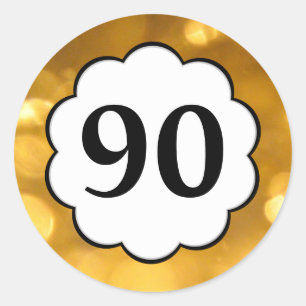 Rond 90 - Sticker en chiffres d'or