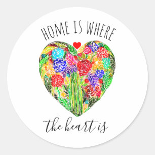 Rond Accueil C'Est Là Que Le Coeur Est Sticker