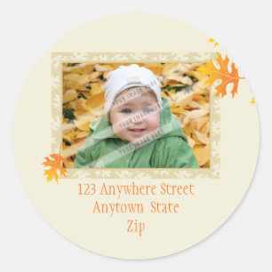 Rond ADRESSE PHOTO STICKER :: mache feuilles 3A
