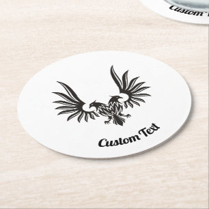 Rond Aigle avec Dessous de verre papier à deux têtes
