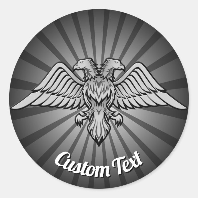 Rond Aigle gris avec Sticker à deux têtes (Devant)