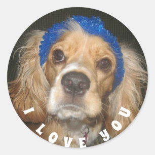 Rond Ajouter Photo Love You Classic Round Sticker