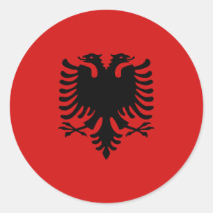Rond Albanie Sticker Drapeau Fisheye