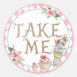 Rond Alice au pays des merveilles Prenez-moi Sticker An