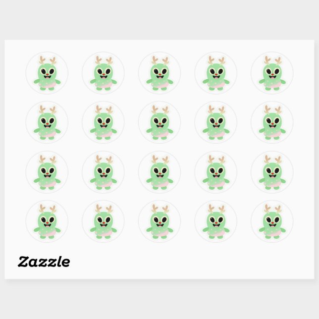 Rond Alien Christmas Sticker 1 (Feuille)