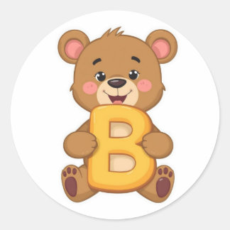 Rond Alphabet Sticker – B with Bear
