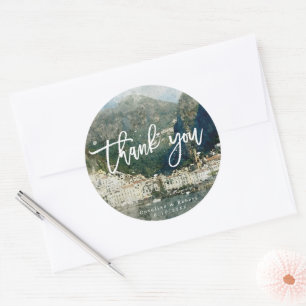Rond Amalfi coast Italien mariage merci sticker