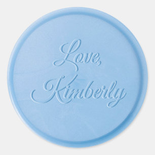 Rond Amour De Sticker En Cire Bleue Lin