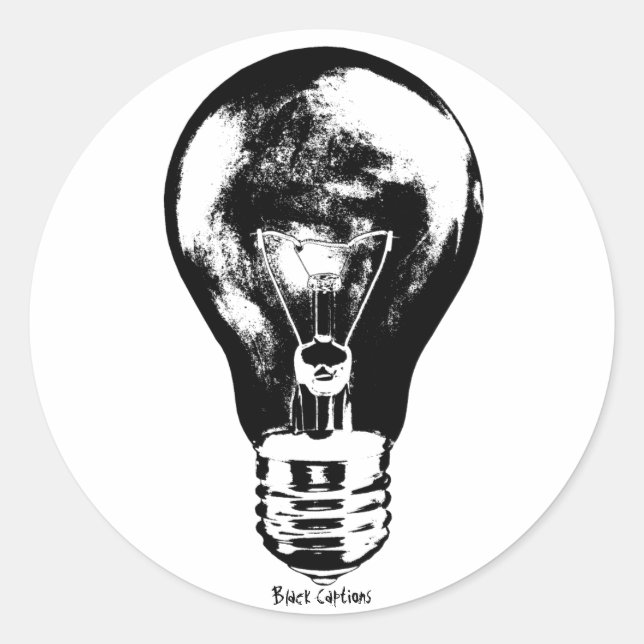 Rond Ampoule noire et blanche - Sticker (Devant)