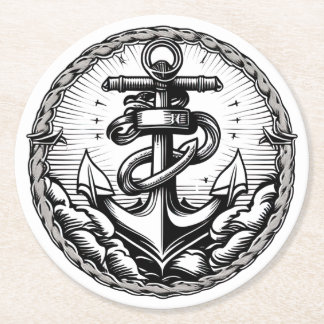 Rond Ancre de la Marine Dessous de verre nautique