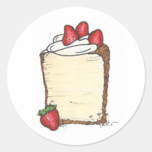 Rond Angel Aliments Angelfood Gâteau Slice Sticker frai