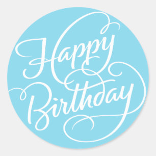 ROND ANNIVERSAIRE BLUE HAPPY   STICKER