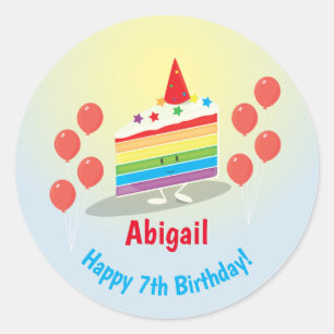 Rond Anniversaire de Rainbow Cake   Sticker