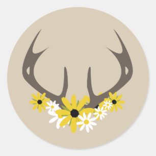 Rond Antlers de cerfs + Sticker Fleur sauvage
