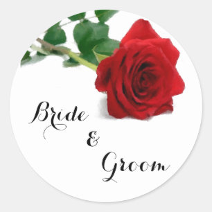 Rond Aquarelle Rose rouge - Sticker Rose