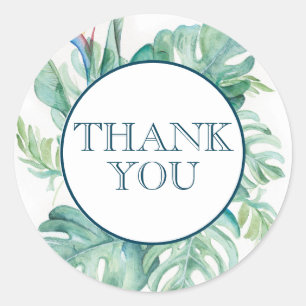 Rond Aquarelle Tropical Feuille Party Favoriser Sticker