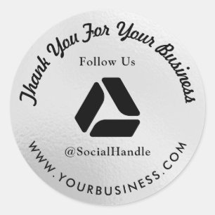 Rond Argent et noir Sticker LOGO Merci