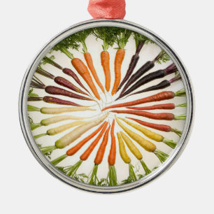 Rond Argenté Arc-en-ciel, ornement de carottes multicolores