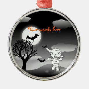 Rond Argenté Ornement de Halloween de maman