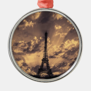 Rond Argenté Ornement de Tour Eiffel