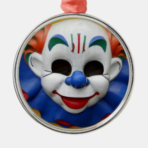 Rond Argenté Ornement déplaisant de Noël de clown