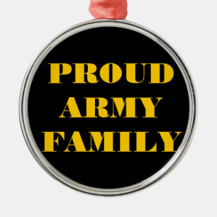 Rond Argenté Ornement Fière Famille de l'Armée