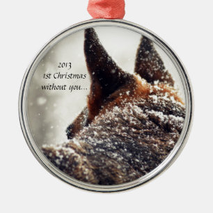 Rond Argenté Ornement perdu d'animal familier