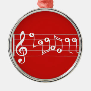 Rond Argenté Ornement rouge de musical de chanteur de soprano